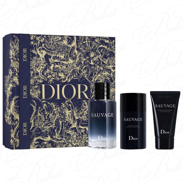 CHRISTIAN DIOR SAUVAGE SET edt 100ml deo stick 75ml a sh balm 50ml